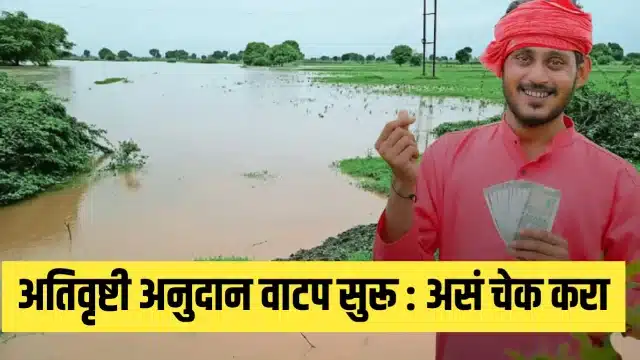 अतिवृष्टी नुकसानभरपाई अनुदान खात्यात जमा झाल्याची माहिती दर्शवणारे शेतकरी
