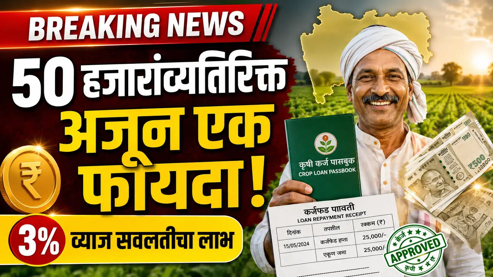 50 हजारांव्यतिरिक्त अजून एक मोठा फायदा! नियमित पीककर्ज फेडणाऱ्या शेतकऱ्यांसाठी दिलासादायक बातमी