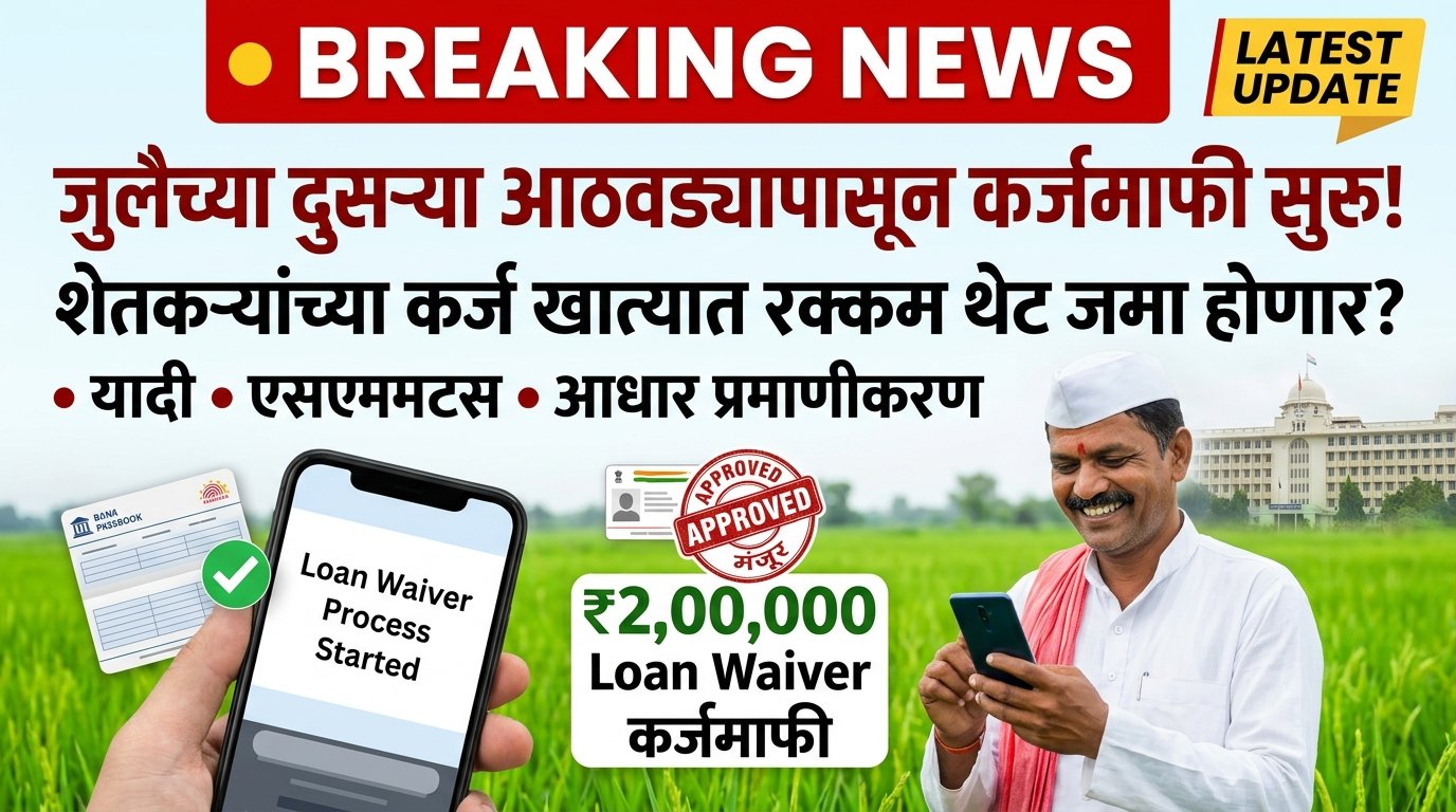 image for जुलैच्या दुसऱ्या आठवड्यात सुरू होणार कर्जमाफी