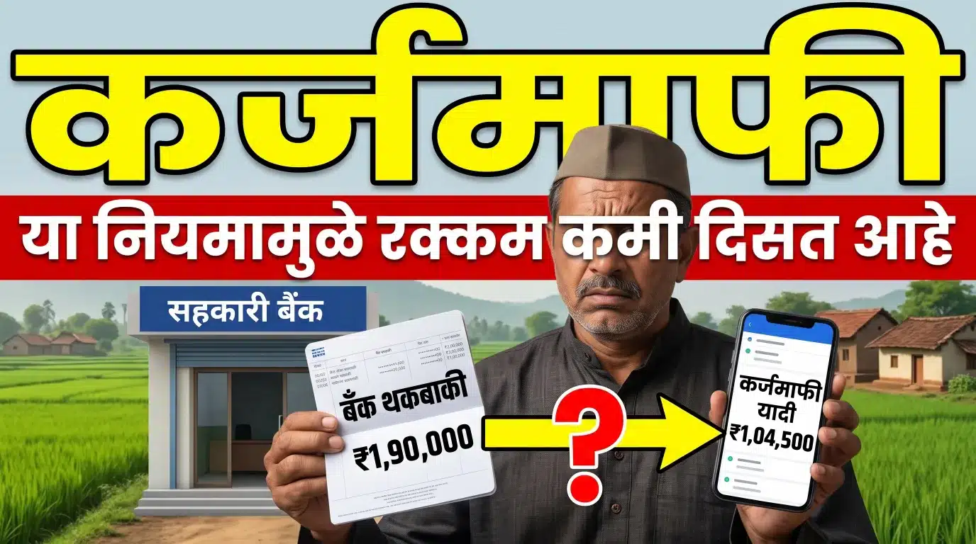 कर्जमाफी यादीत कमी रक्कम दिसण्यामागील कारणे, NPA, OTS आणि व्याजाच्या गणनेबाबत माहिती देणारे प्रतीकात्मक चित्र