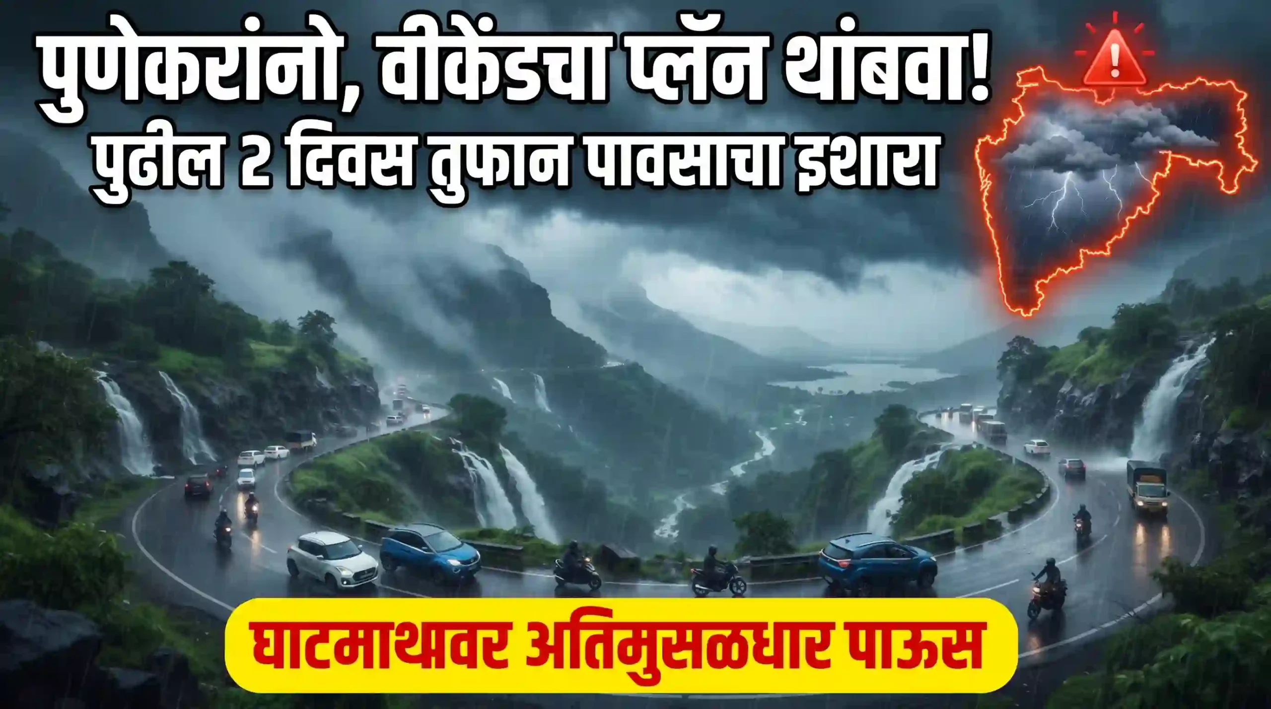 पुणे आणि परिसरात पुढील दोन दिवस मुसळधार पावसाचा इशारा