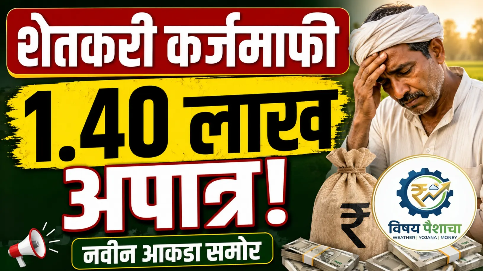 कर्जमाफी 2026 मध्ये 1 लाख 40 हजार शेतकरी अपात्र नवीन अपडेट