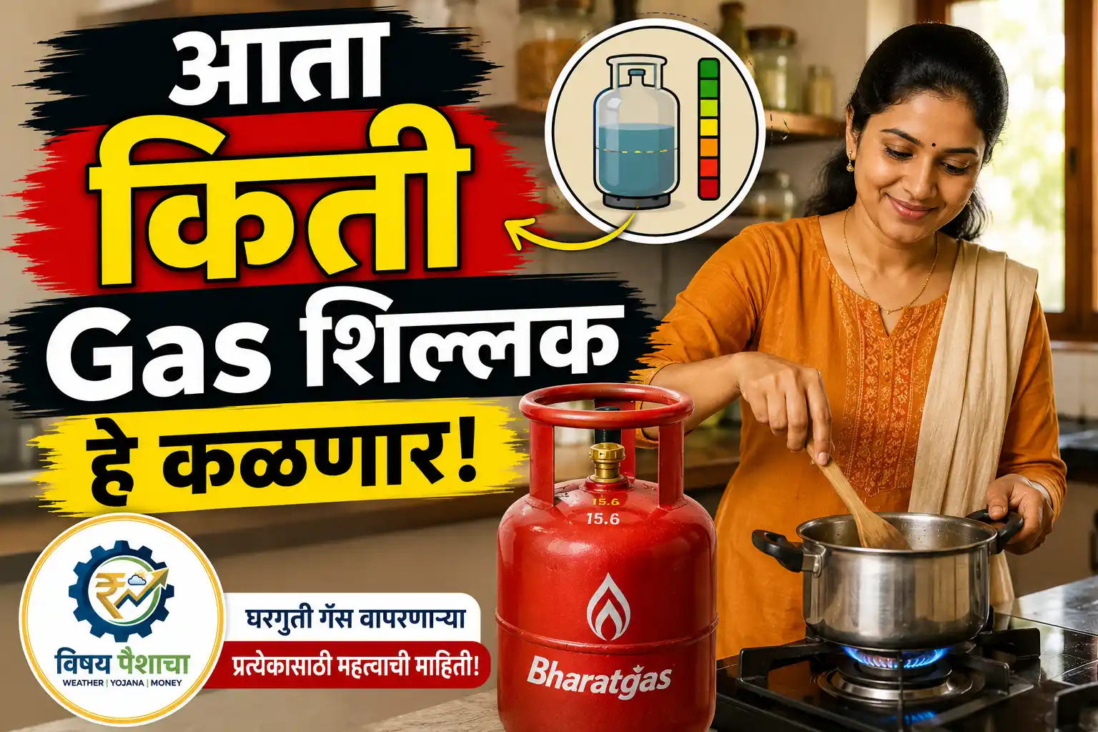 Bharat Gas Lite Smart Cylinder LPG level visible