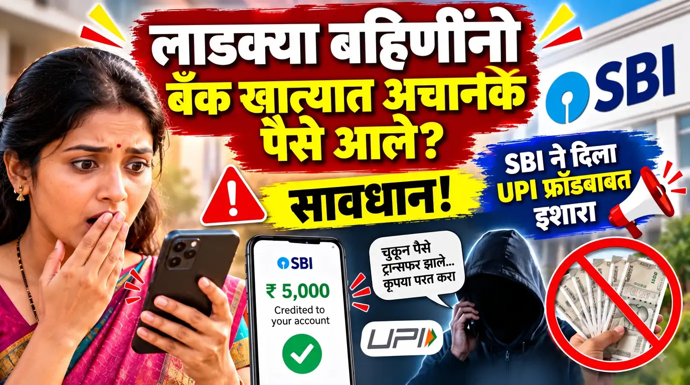 लाडक्या बहिणींनो, बँक खात्यात अचानक पैसे आले? सावधान! SBI ने दिला UPI फ्रॉडबाबत इशारा