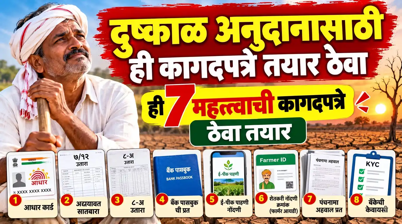 दुष्काळ अनुदानासाठी ही कागदपत्रे तयार ठेवा; शेतकऱ्यांनी 7 गोष्टी आधीच तपासा