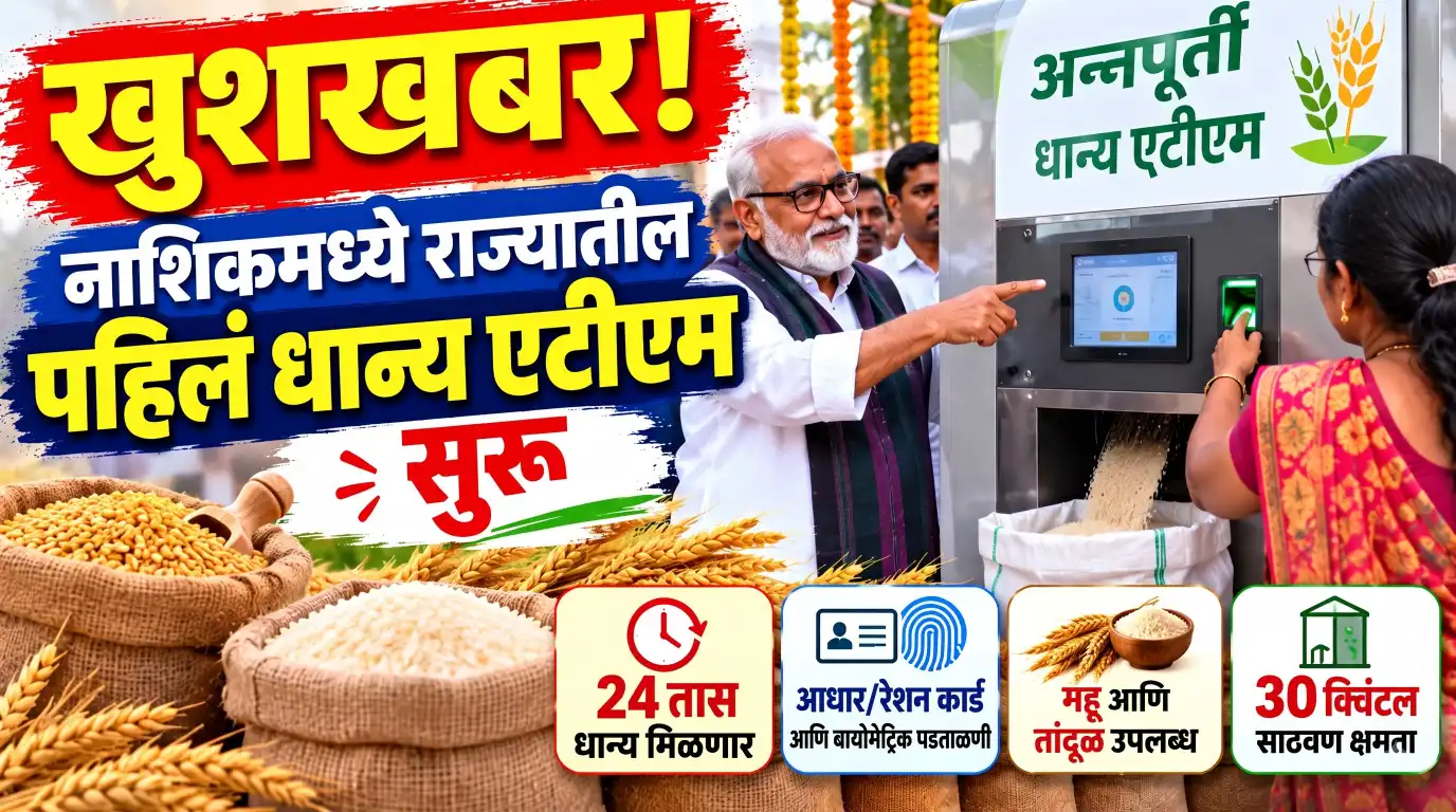 खुशखबर! नाशिकमध्ये राज्यातील पहिलं धान्य एटीएम सुरू; आता 24 तास मिळणार रेशनचं धान्य?