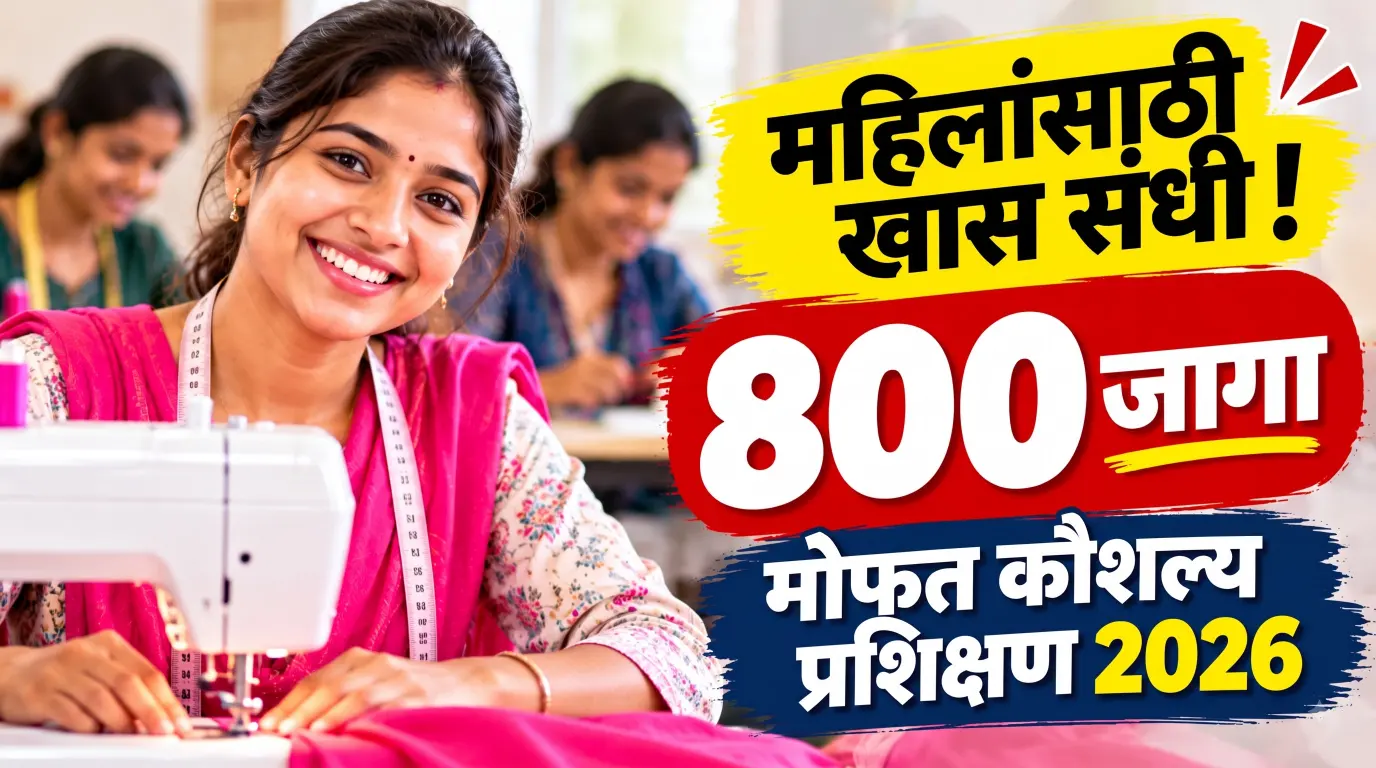 महिलांसाठी मोफत प्रशिक्षणाची संधी! 17 कोर्समध्ये 800 जागा; अर्जाची अंतिम तारीख जवळ