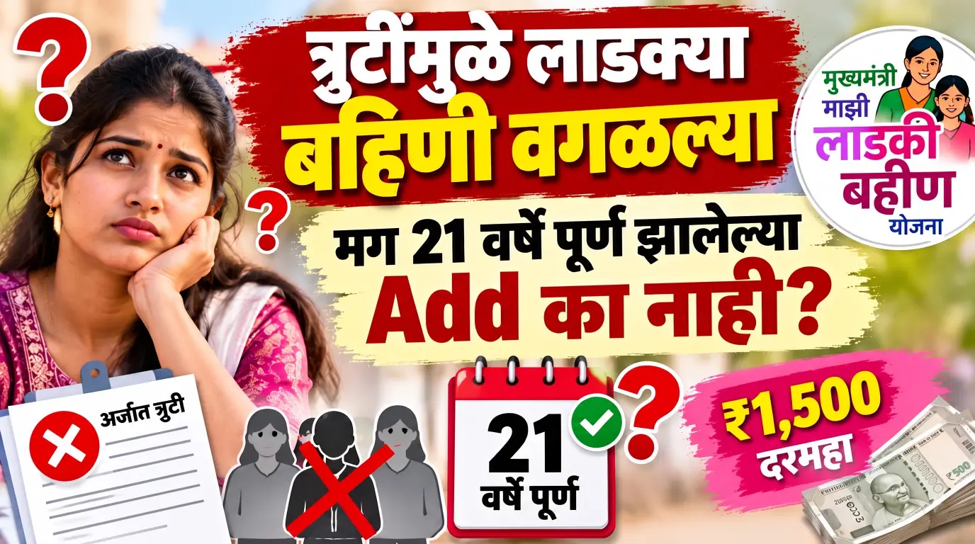 लाडकी बहीण योजना, 21 वर्षे पूर्ण झाली तरी ₹1500 कधी मिळणार? नव्या लाभार्थ्यांचा प्रश्न ऐरणीवर!
